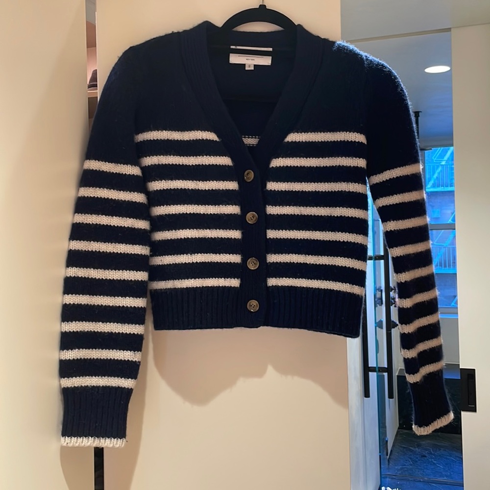 La Ligne Mini Marin Cardigan Striped Cashmere/ Wool Cardigan - Small